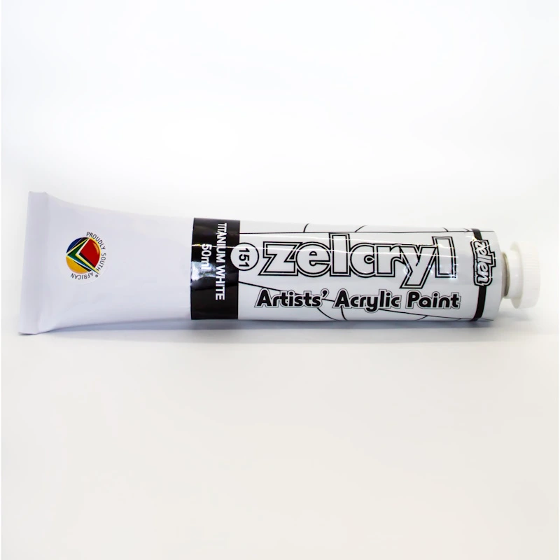 Zellen Zelcryl Acrylic Paint 50ml (titanium white)