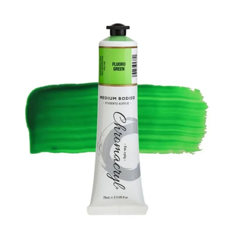 Chromacryl Student Acrylic Paint 75ml (fluorescent green)