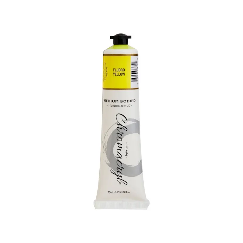Chromacryl Student Acrylic Paint 75ml (fluorescent yellow)