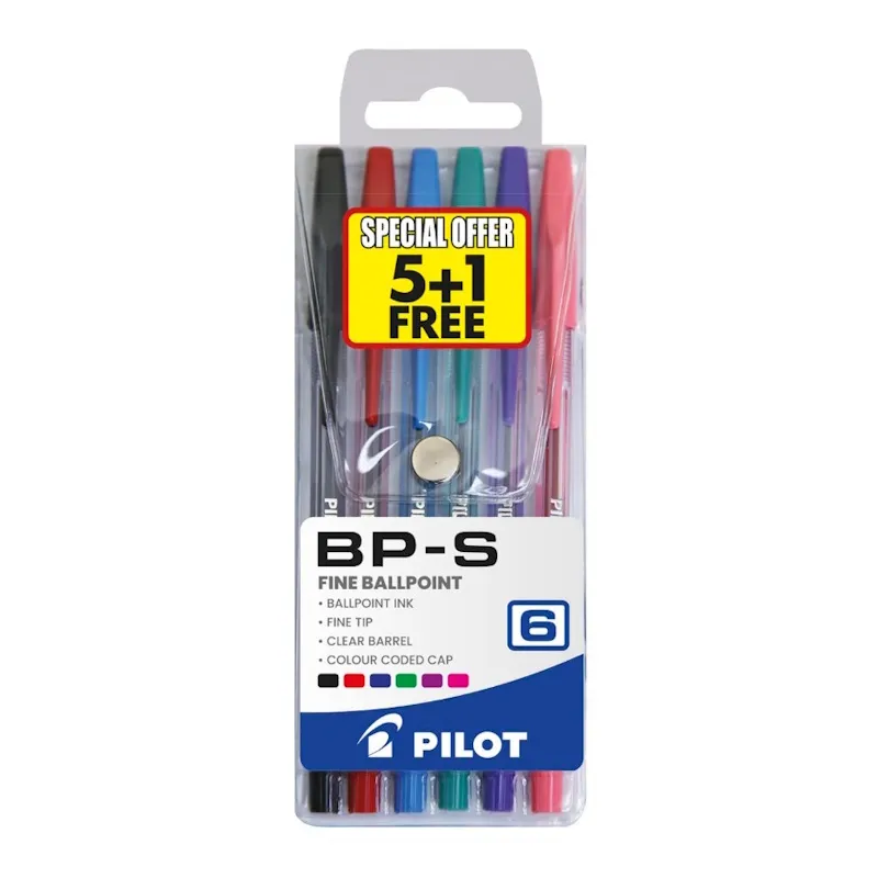 Pilot BPS-GP Ball Point Pen Assorted (wallet 6)