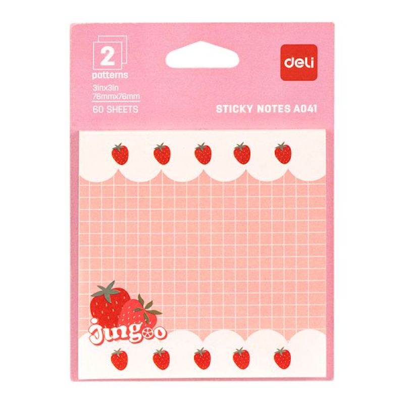 Deli Jungoo Sticky Notes 2 patterns 76 x 76mm (60) (A041a)