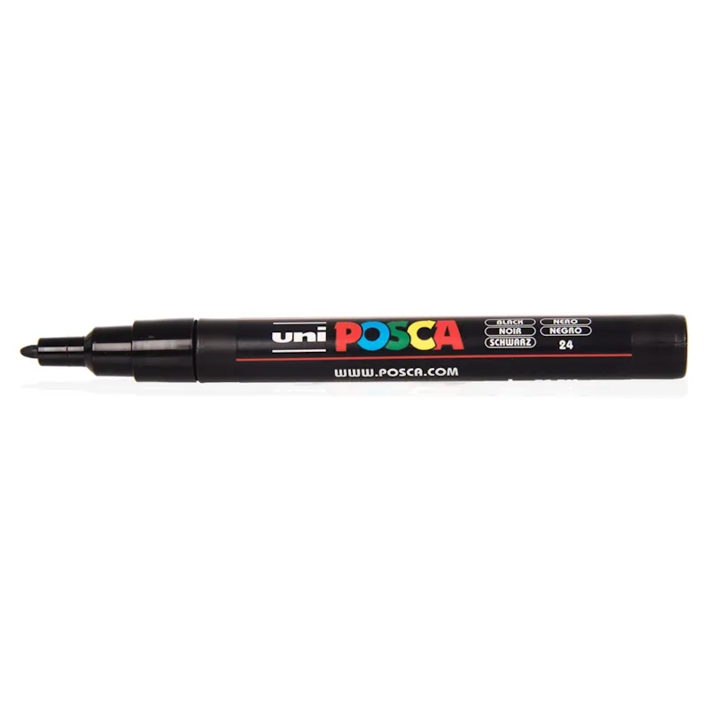 Posca PC-3M Bullet Tip Fine Line Marker (0.9-1.3mm) (black (24))