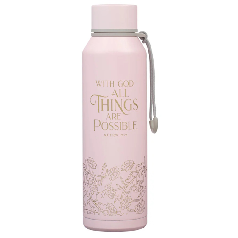 With God All Things Possible Stainless Steel Water Bottle (FLS142)