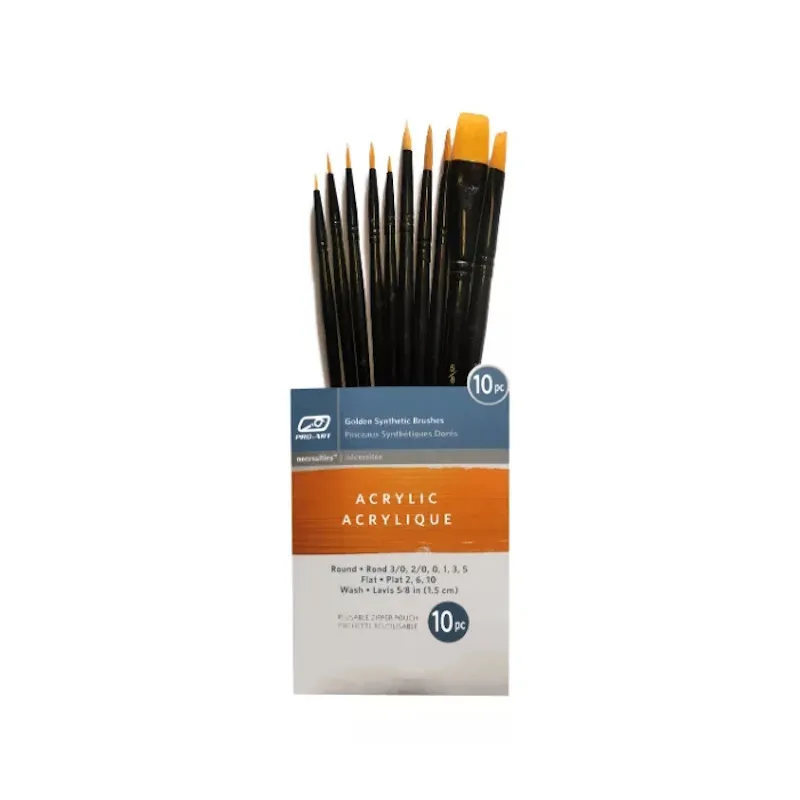Pro-Art Acrylic Golden Synthetic Brush Set (10)