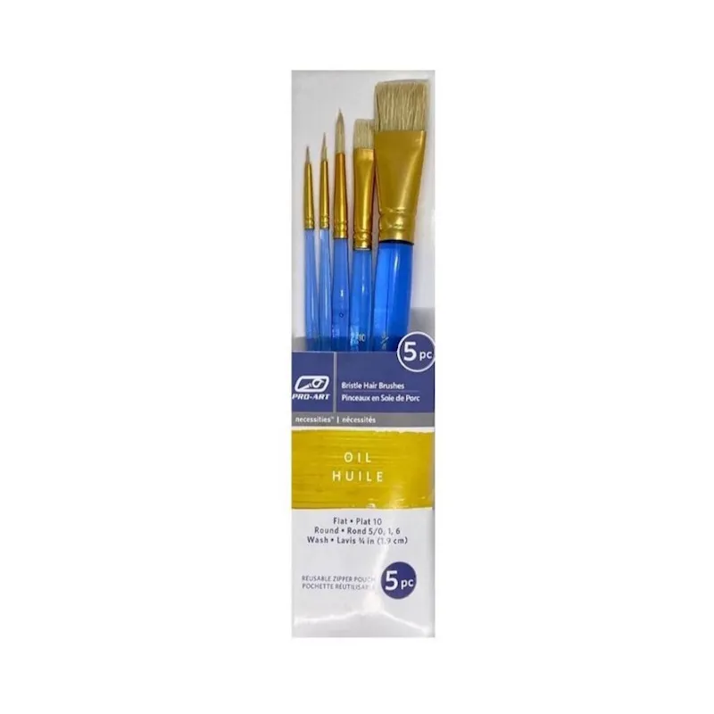 Pro-Art Bristle Hair Oil Paint Brush Set (5)