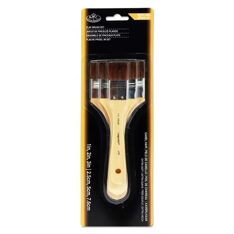 Royal & Langnickel Taklon Flat Brush Set (3) (2.5cm, 5cm, 7.6cm)