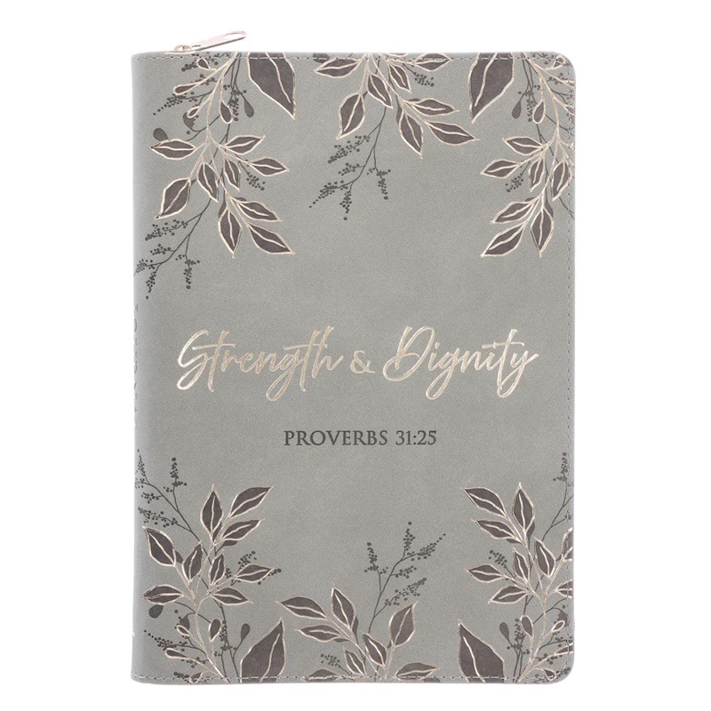 Strength and Dignity Faux Leather Journal with Zip (XJL906)