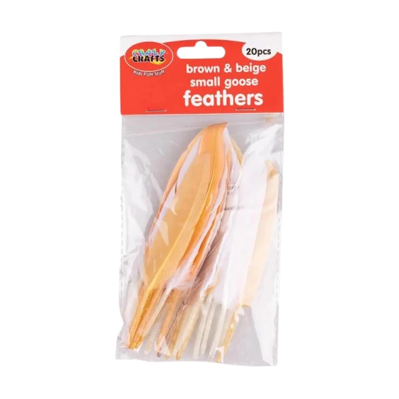 Crazy Craft Goose Feathers (brown & beige)