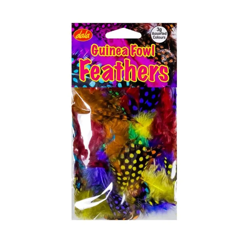 Dala Coloured Guinea Fowl Feathers (assorted, 3g)