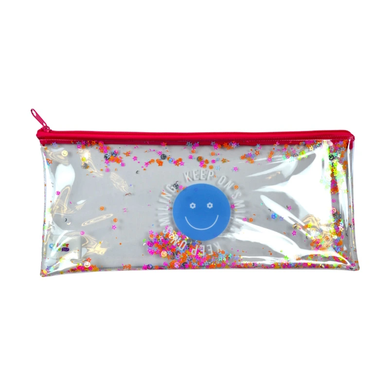 Colour Me Clear PVC Pencil Bag 33cm (smiley face)