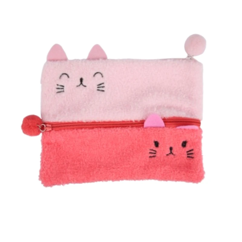 Colour Me Vibes Double Pencil Bag Kitten 22 x 15cm (7790)
