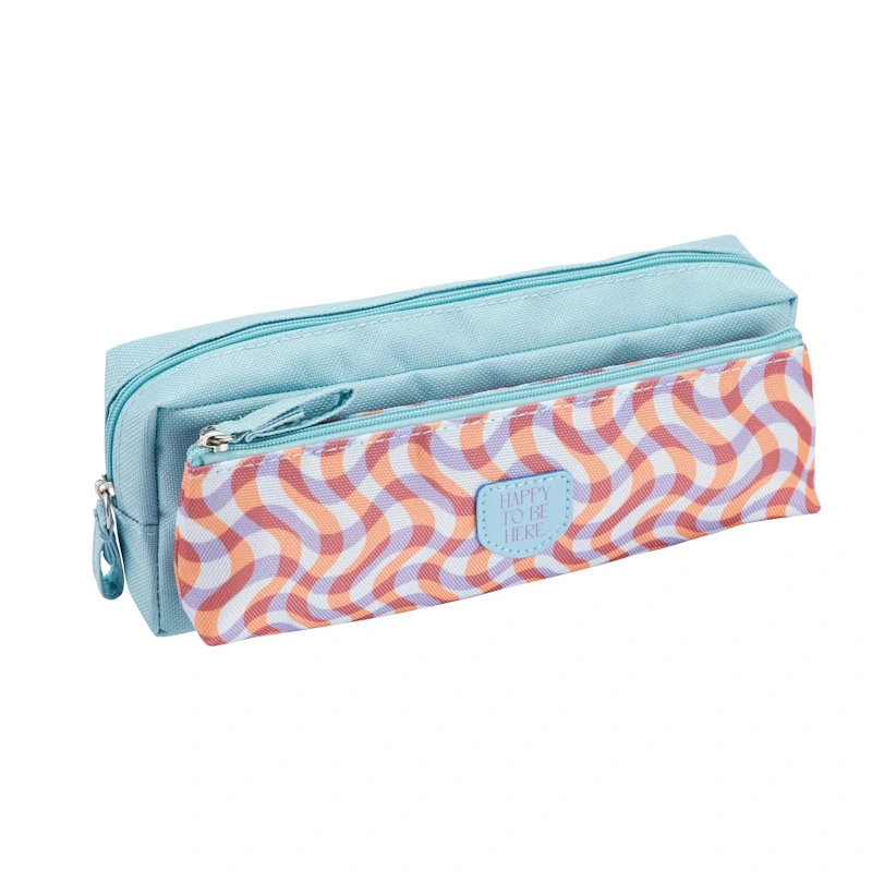 Colour Me Vibes Double Pencil Bag Light Blue with Velcro (8278)