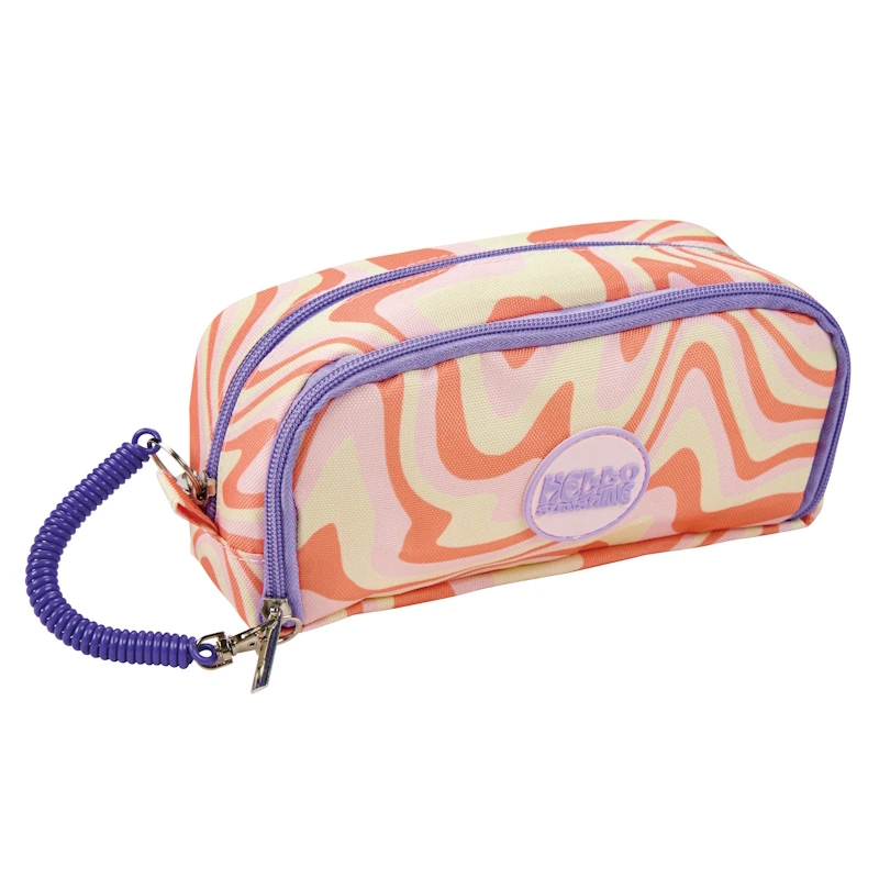 Colour Me Vibes Double Pencil Bag with Purple Cord (8261)