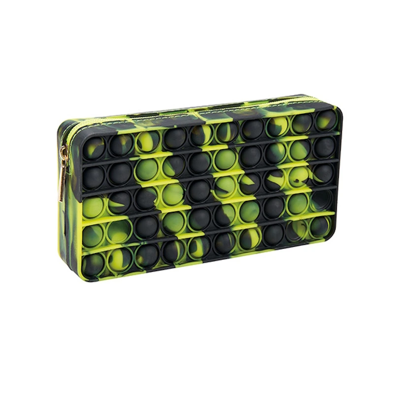 Colour Me Vibes Silicone Pop Pencil Bag 19cm (black/lime) (8131)