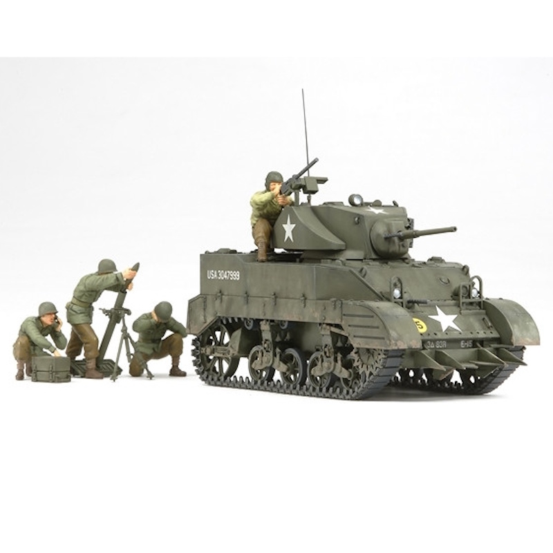 Tamiya US Light Tank M5A1 Pursuit Operation with 4 Figures (1:35)
