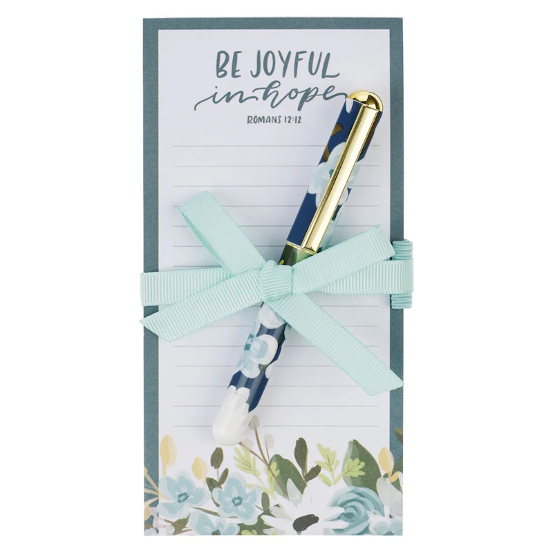 Be Joyful in Hope Magnetic Notepad with Pen (FN078)