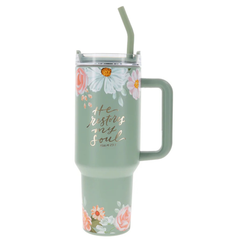 He Restores My Soul Large Stainless Steel Travel Mug (SMUG323)