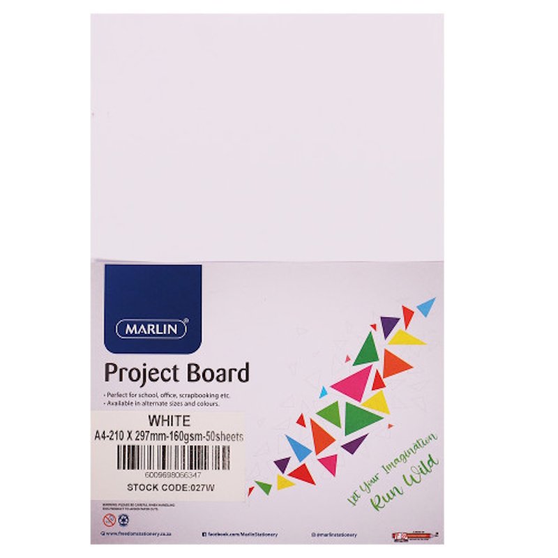 Marlin Project Board A4 160g (white) (50 sheets)