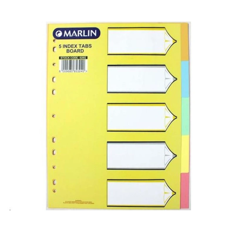 Marlin Board Dividers 5 Tab (pastel)