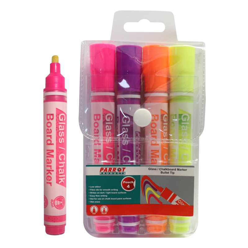 Parrot Bullet Chalkboard / Glass Markers (pouch of 4)