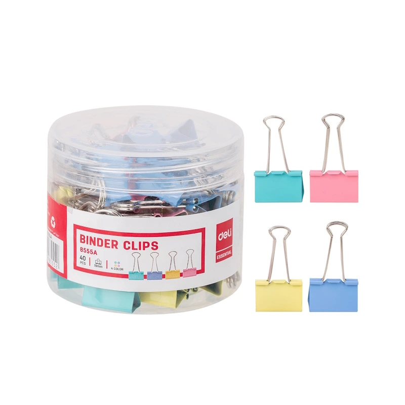Deli Foldback Clips 19mm Tub (assorted pastel) (40)