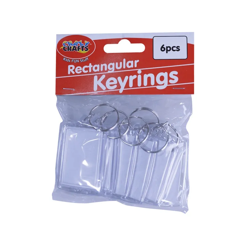 Crazy Craft Rectangular Keyrings (6)
