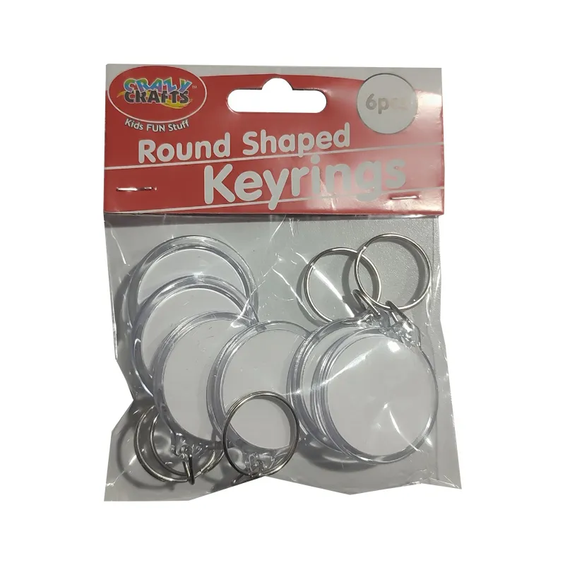 Crazy Craft Round Keyrings (6)
