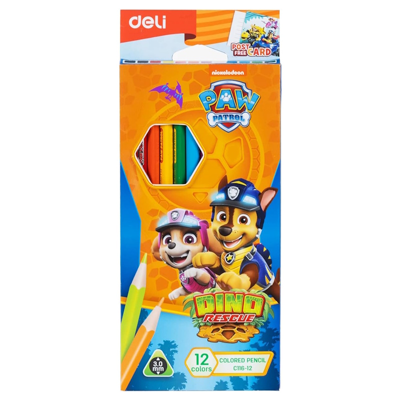 Deli Paw Patrol Dino Rescue Coloured Pencils (12)