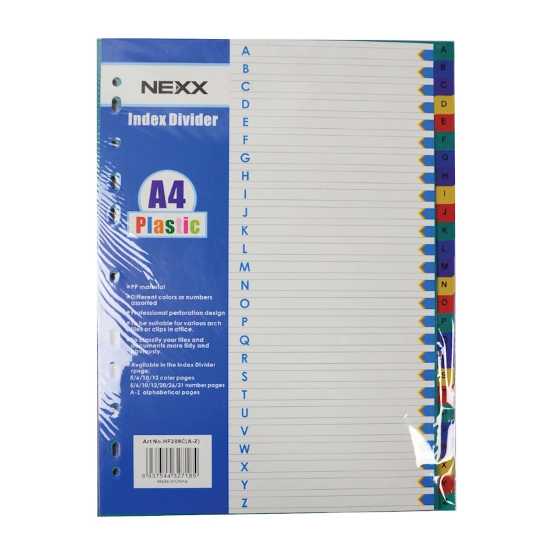Nexx PVC Index Dividers A4 A-Z