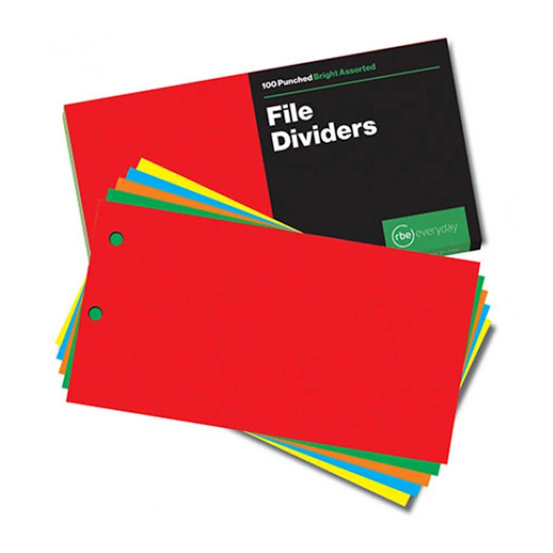 RBE File Dividers Bright 228 x 107mm (100)