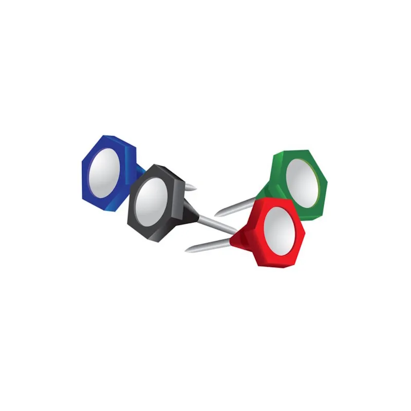 Trefoil Coloured Hexagon Pins 18mm x 15mm (25)