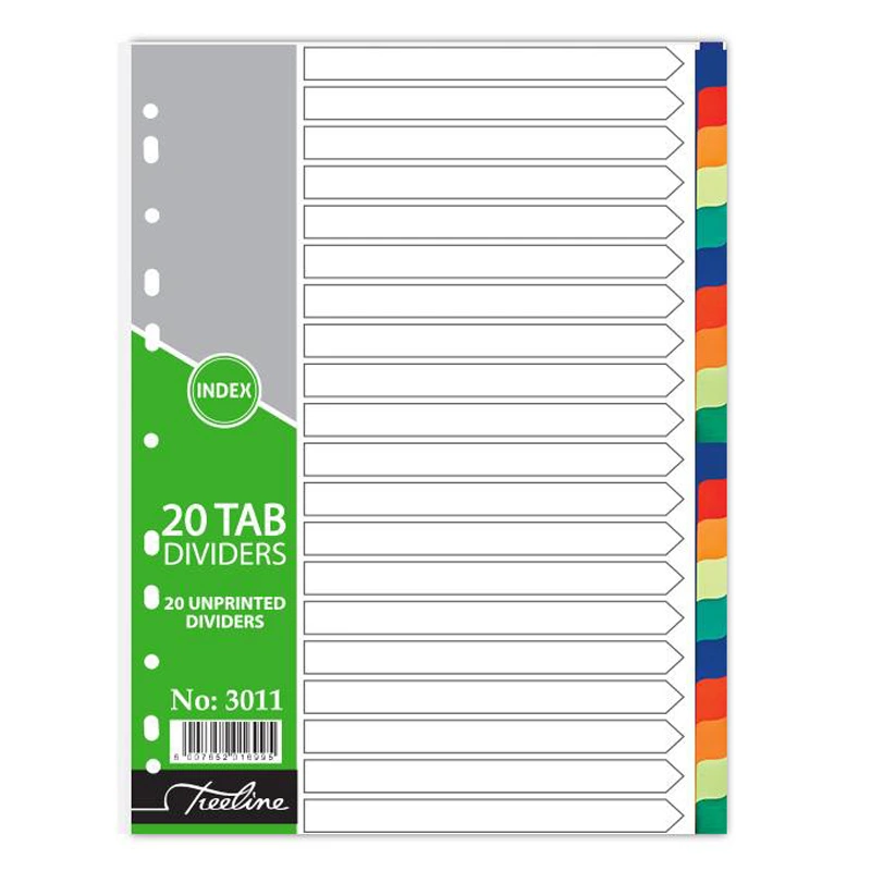 Treeline PVC Dividers A4 20 Tab