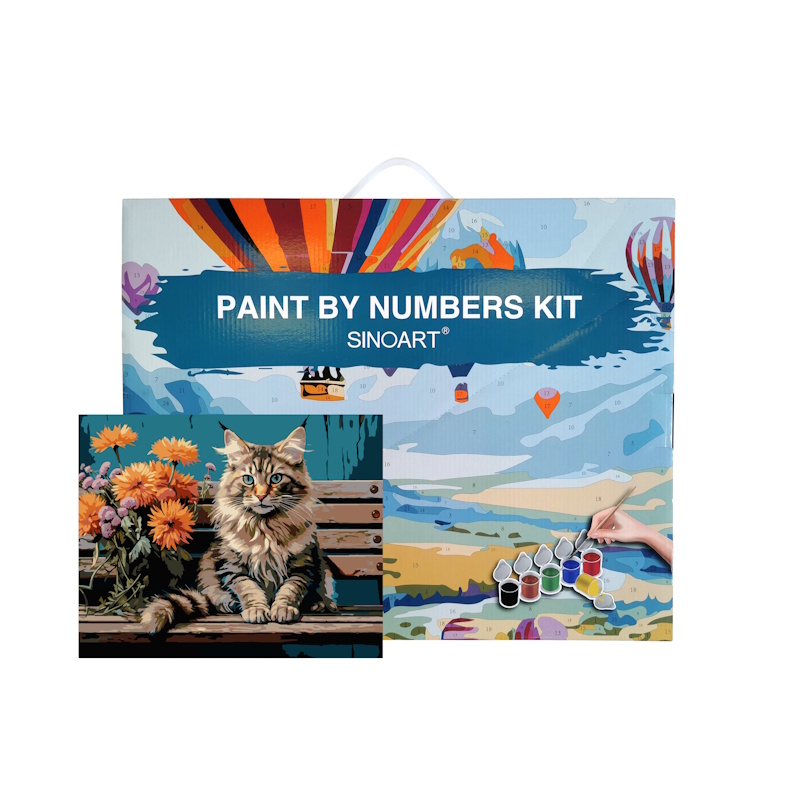 Sinoart Paint by Numbers Kit Cat 40cm x 50cm