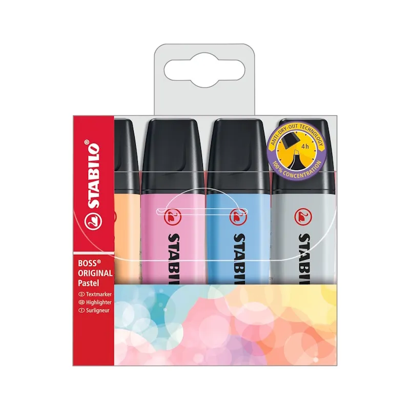 Stabilo Boss Original Pastel New Colours (wallet of 4)