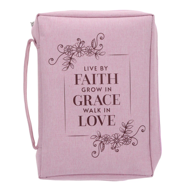 Live by Faith Grow in Grace Walk in Love Polyester Bible Bag Extra Large (BBXL853)