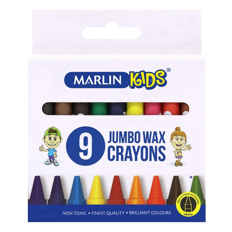 Marlin Kids Jumbo Wax Crayons (9)