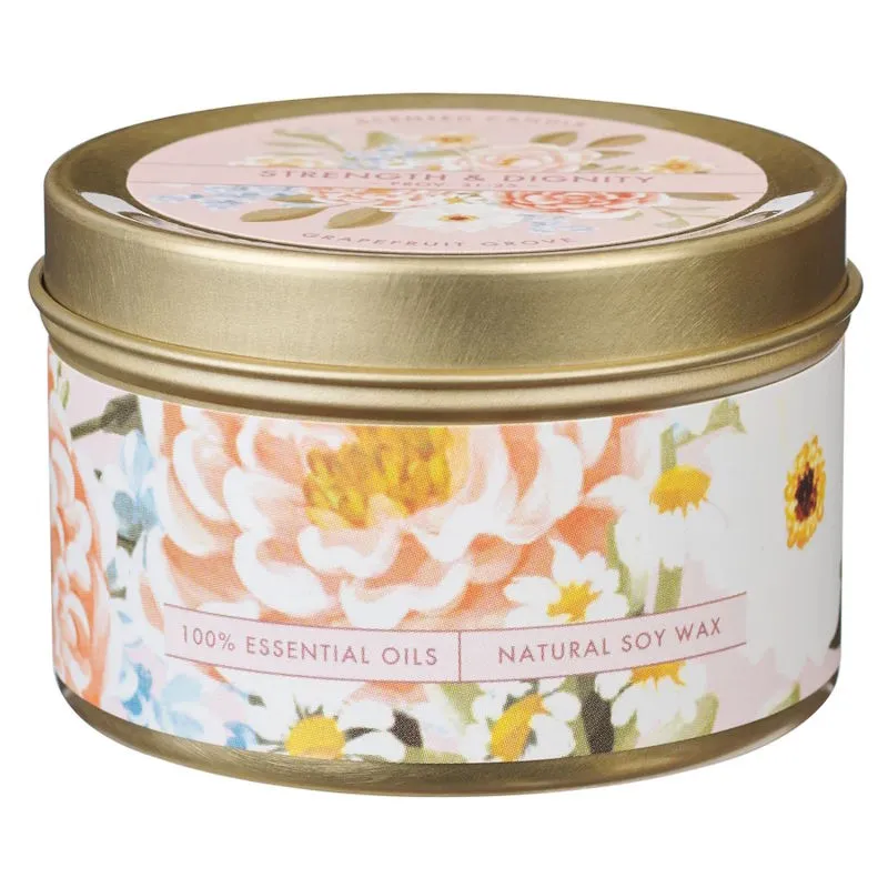 Strength and Dignity Grapefruit Grove Scented Candle in Tin (CDL033)