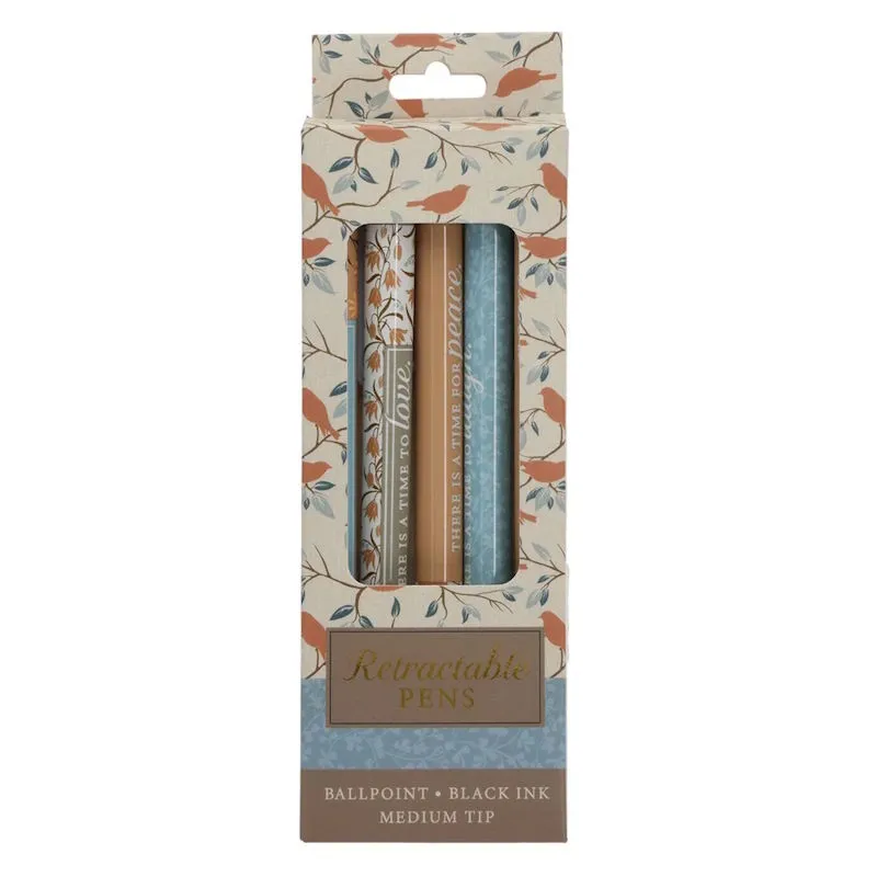 A Season for Everything Retractable Ballpoint Pen Set (x5 black ink) (PEN424)