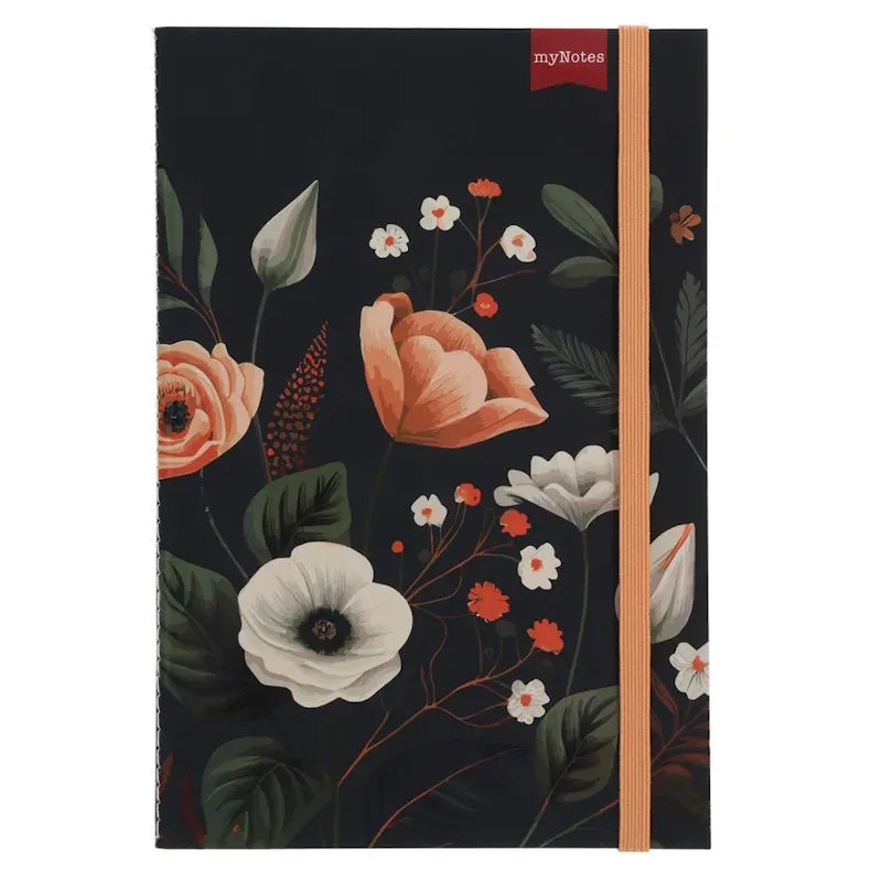 MyNotes Black Florals Notebook A5 (CRMN007)