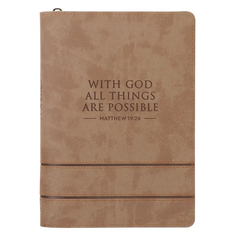 All Things are Possible Faux Leather Journal with Zip (JL936)