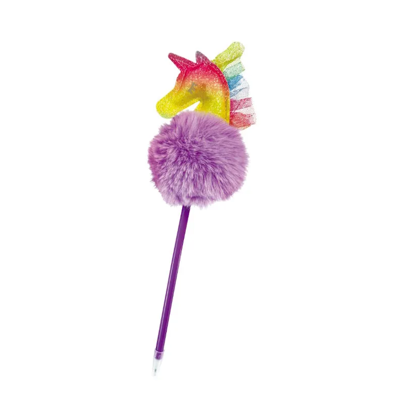 Colour Me Vibes Novelty Pen Fluffy Unicorn (purple) (1886)