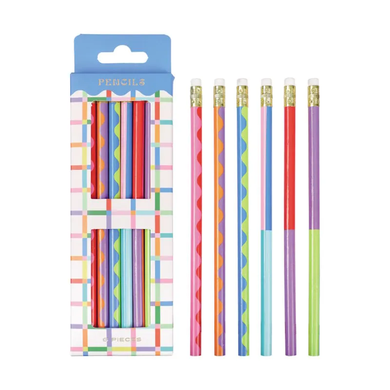 Colour Me Pencils Unsharpened with Rubber Tip (6)