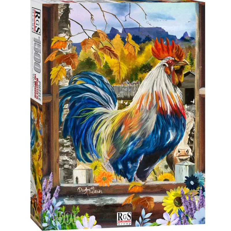 Rooster in the Window Cardboard Puzzle (1500 pieces)