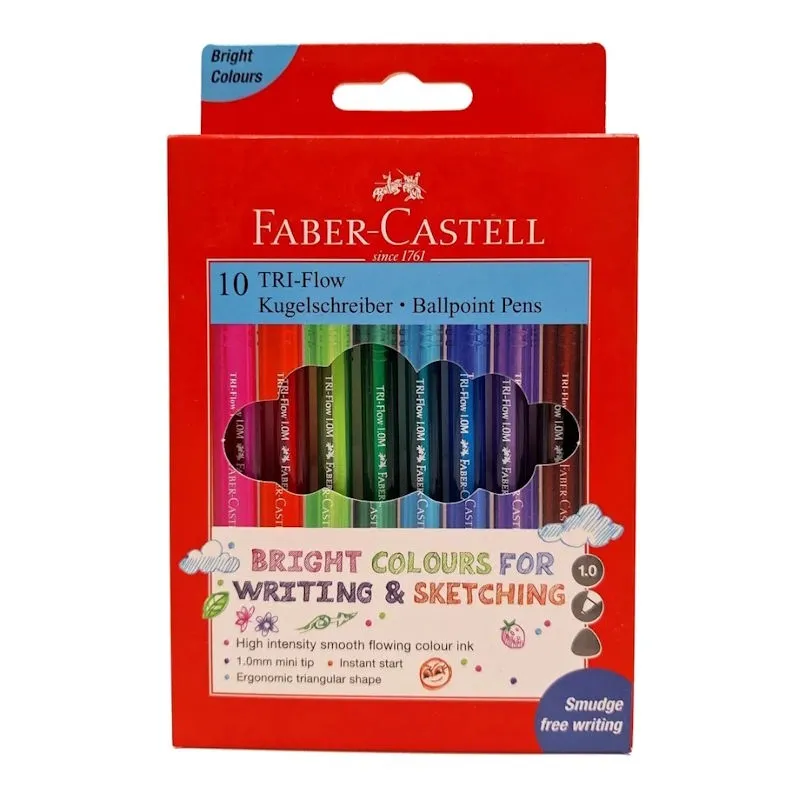 Faber-Castell Tri-Flow Ball Pen (10 colours)