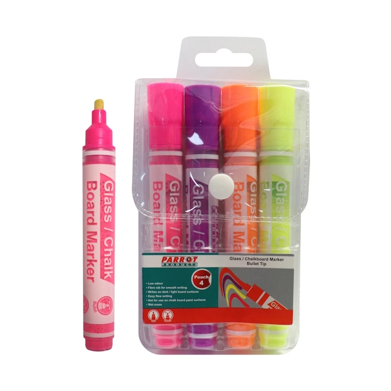 Parrot Bullet Chalkboard / Glass Markers (pouch of 4)