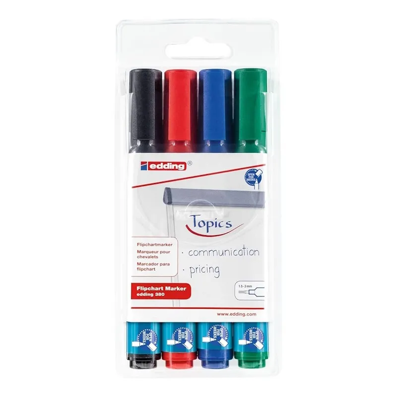 Edding 380 Flipchart Markers (wallet of 4)