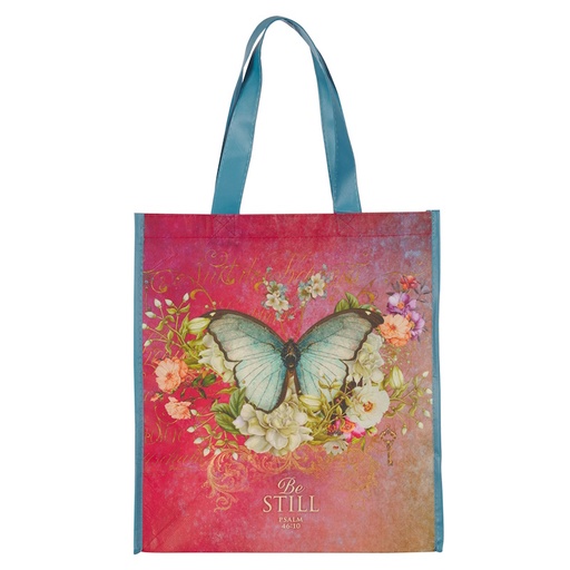 Be Still & Know Butterfly Non Woven Tote Bag (TOT174)