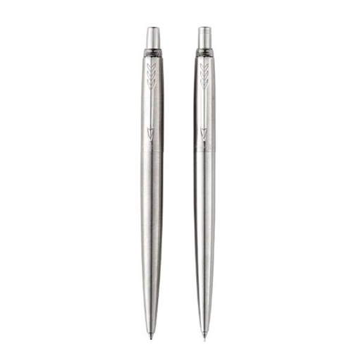 Parker Jotter Ball Pen & Pencil Gift Box Medium Nib Black (chrome)