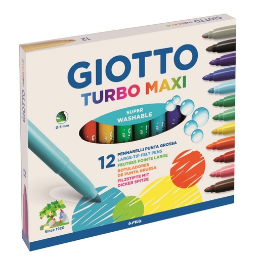 Giotto Turbo Colour Maxi Fibre Pens (12)