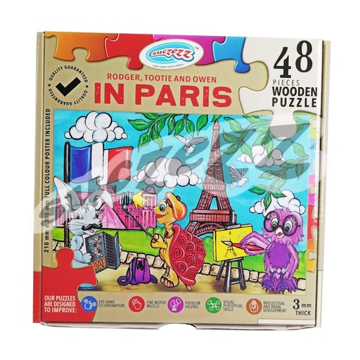 Rodger, Tottie and Owen in Paris Wooden Puzzle (48 piece)